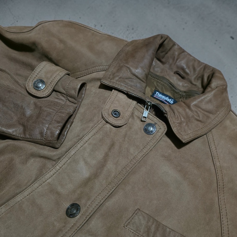 Wilsons Adventure Bound Women's Medium Trench Coat Leather Jacket Brown